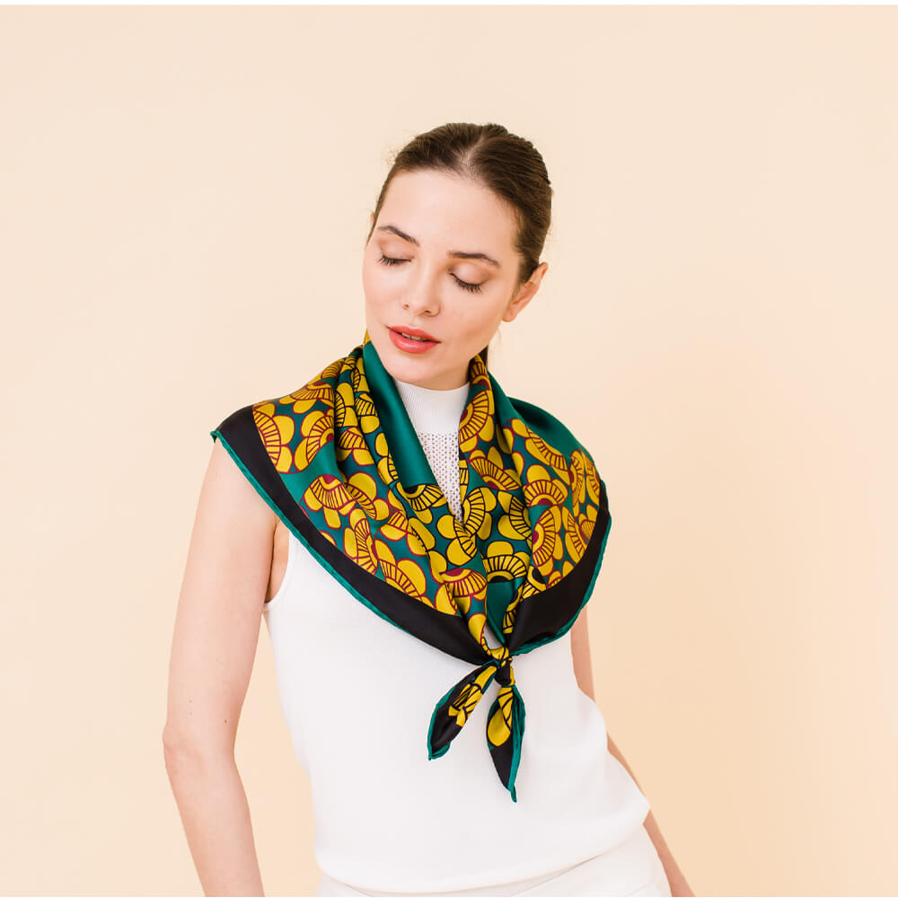 Square Silk Scarf - Kyoto Moss