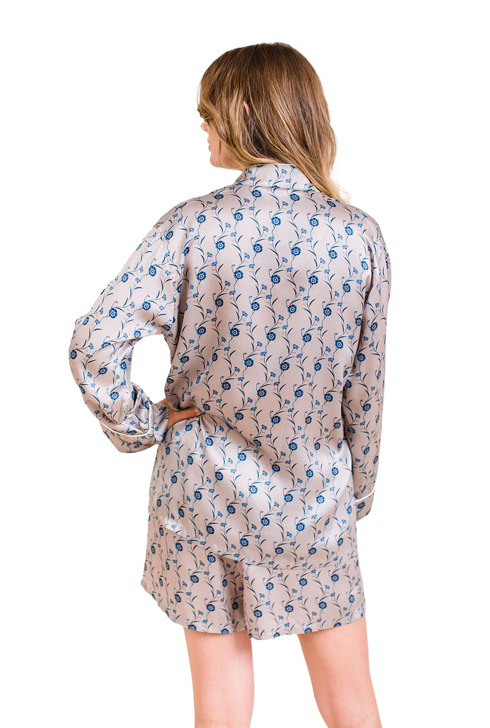 Shirt & Shorts Silk Set - Dewy Morning