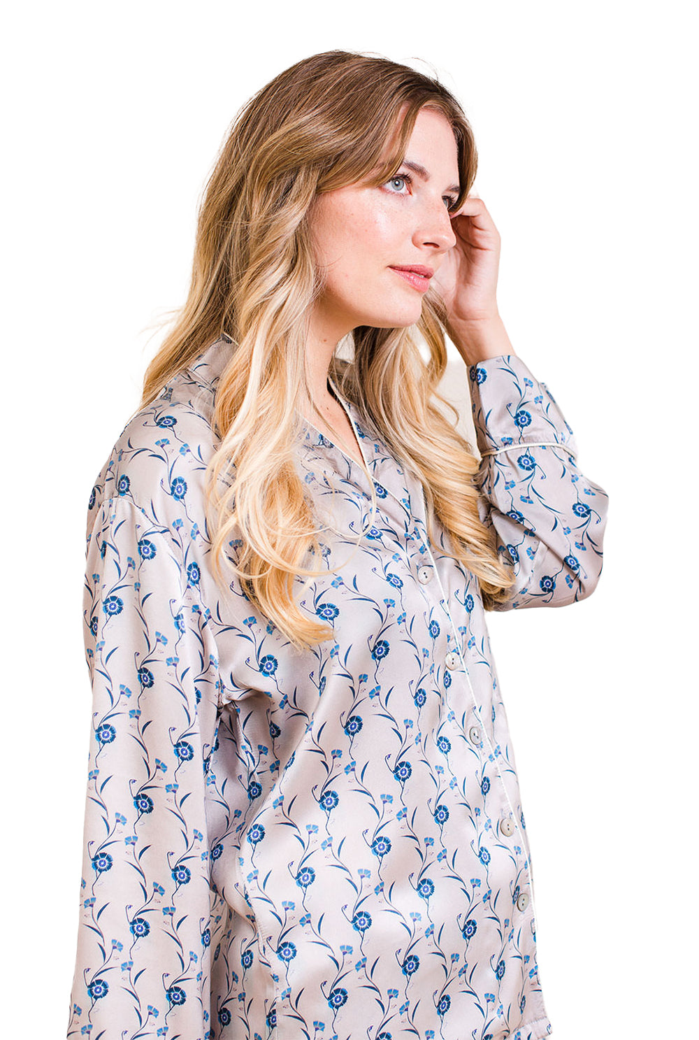 Shirt & Shorts Silk Set - Dewy Morning