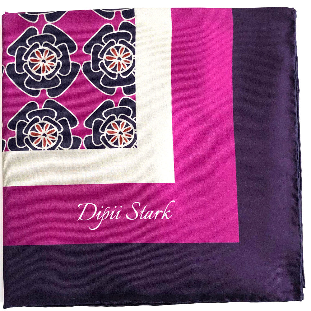 Square Silk Scarf - Lady Fortune In Pink
