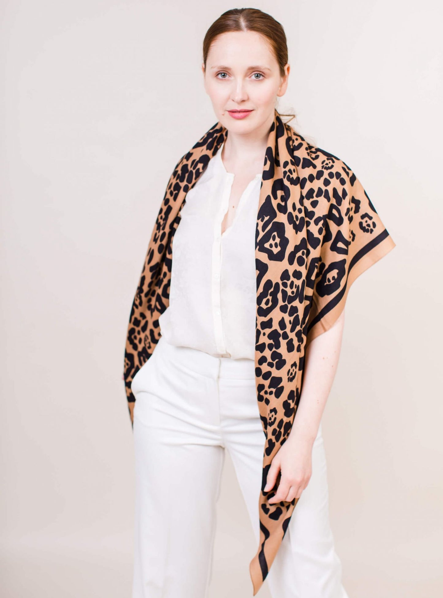 Wrap Wool & Cashmere Blend - Classic Leopard