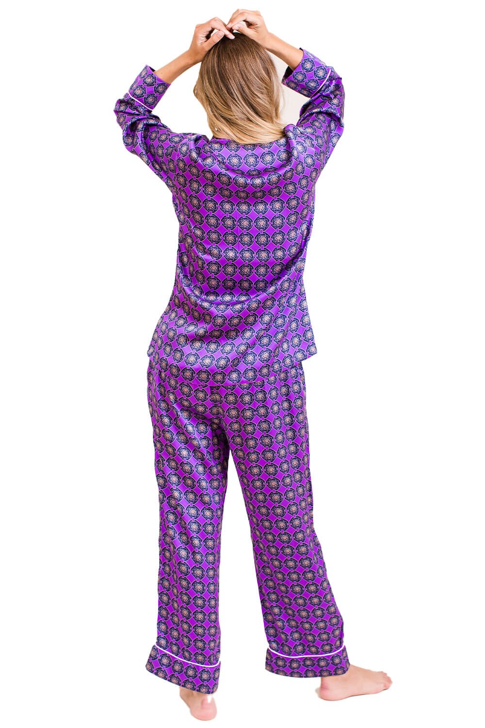 Silk Pyjama Set - Purple Harmony