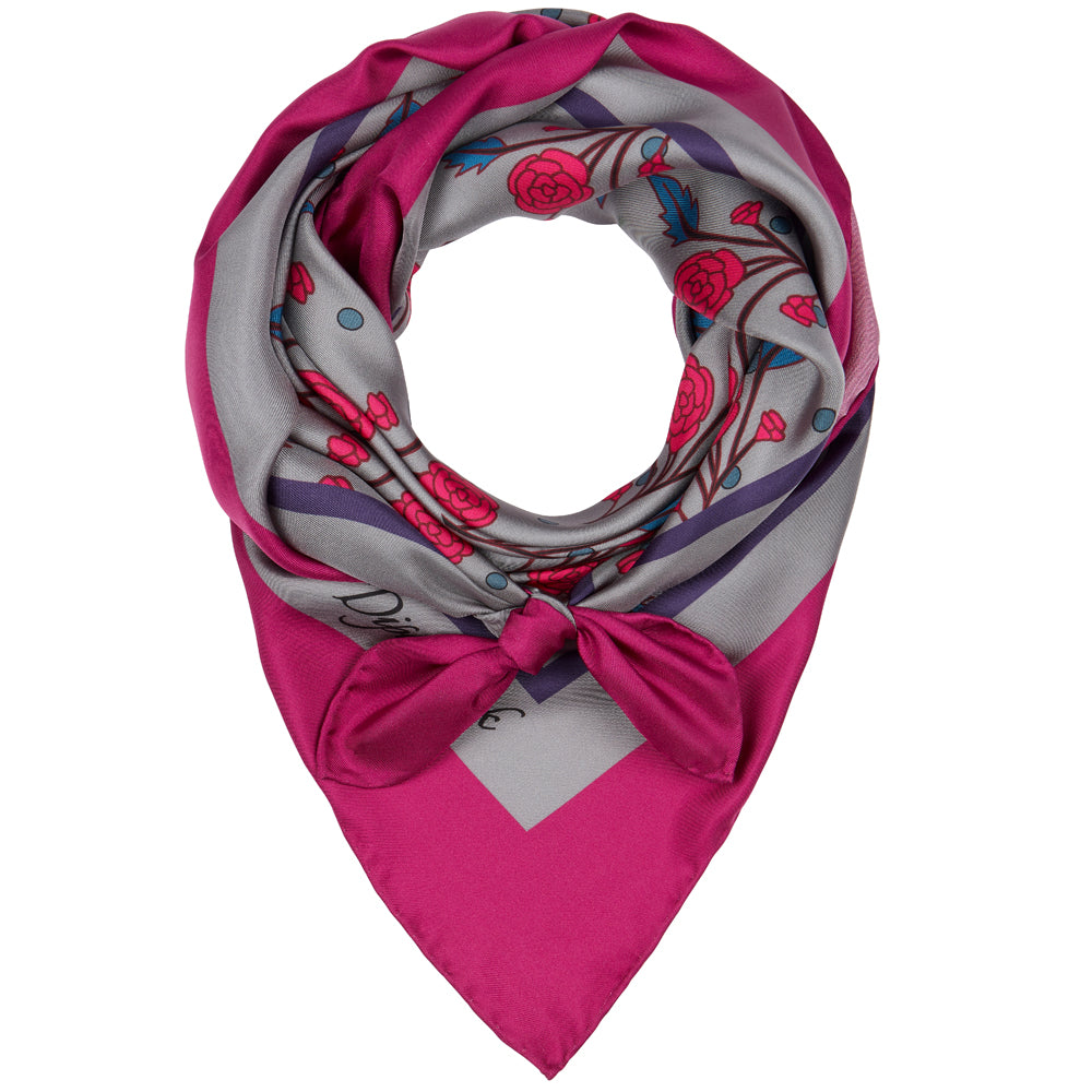 Square Silk Scarf - English Rose