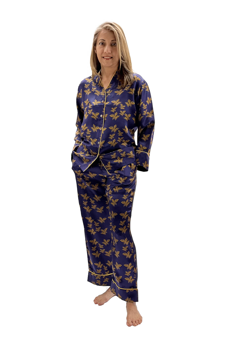 Silk Pyjama Set - Midnight Blue