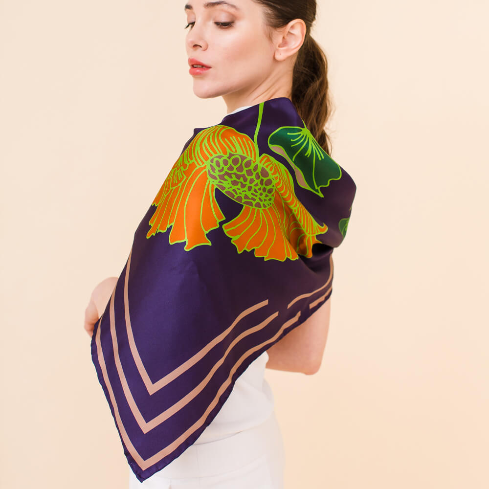Square Silk Scarf - Bali Bloom