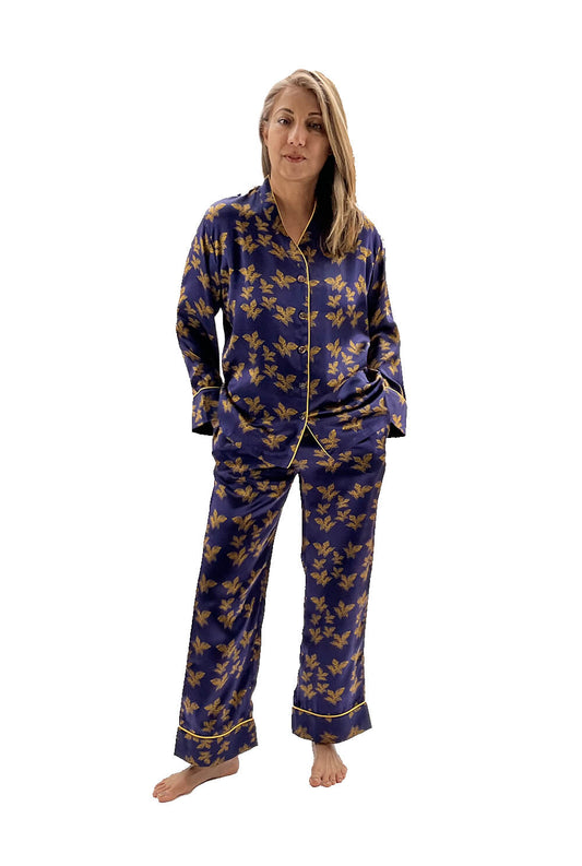 Silk Pyjama Set - Midnight Blue