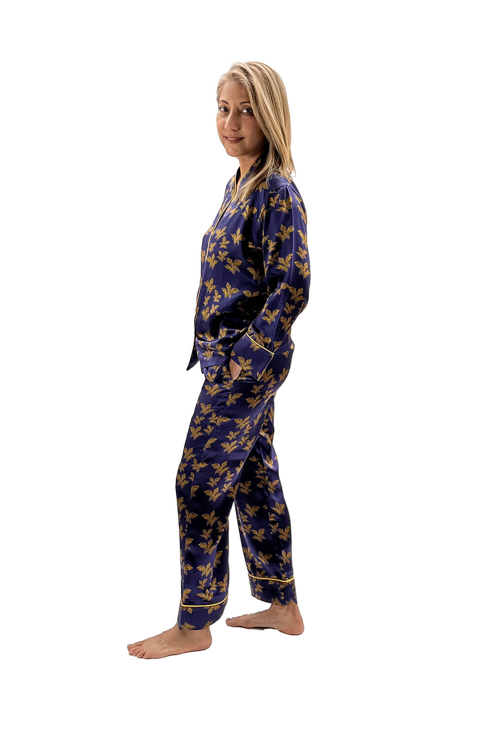 Silk Pyjama Set - Midnight Blue