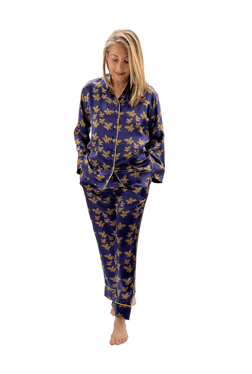 Silk Pyjama Set - Midnight Blue