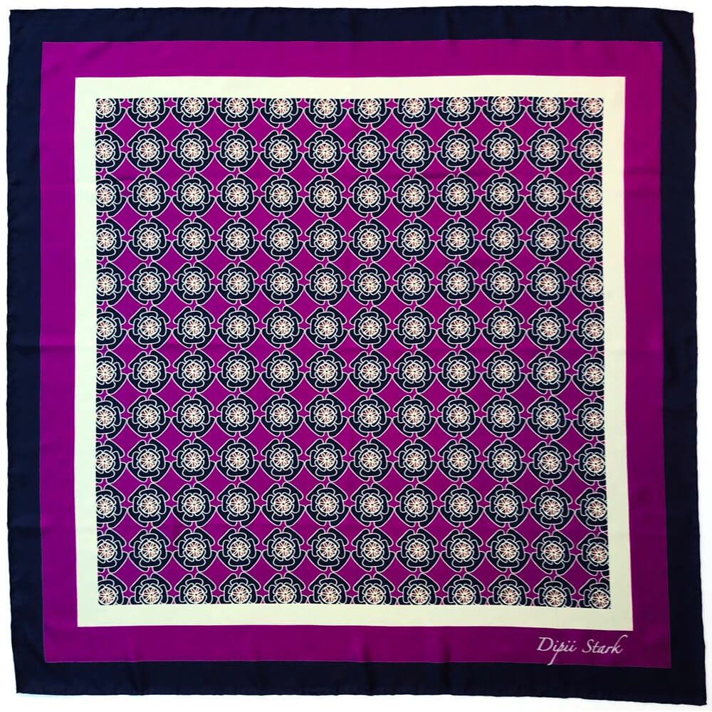 Square Silk Scarf - Lady Fortune In Pink