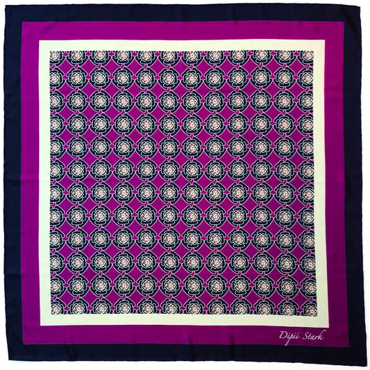 Square Silk Scarf - Lady Fortune In Pink