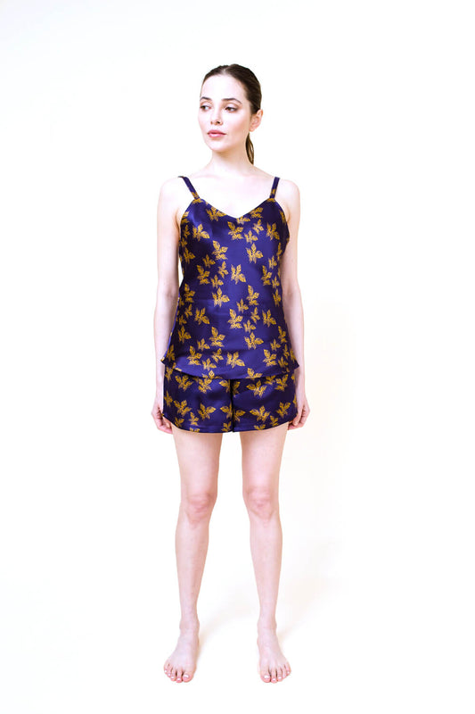 Silk Camisole Set - Midnight Blue