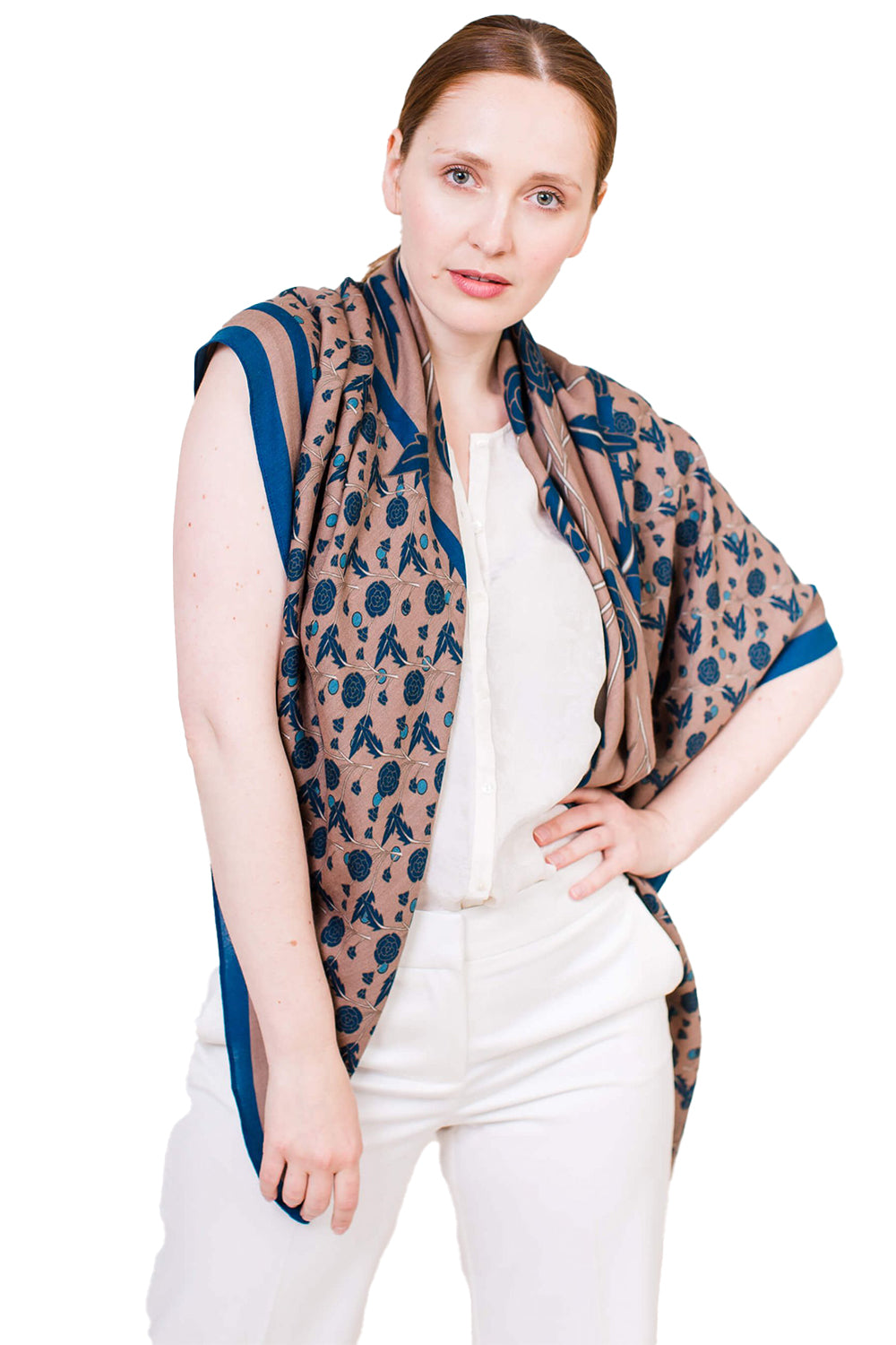 Wrap Wool & Cashmere Blend - Blue Rose