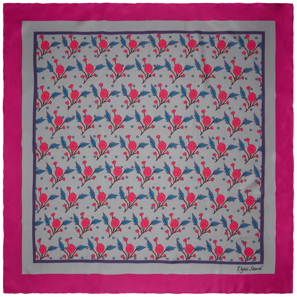 Square Silk Scarf - English Rose