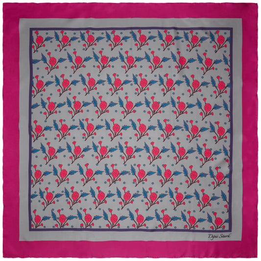 Square Silk Scarf - English Rose